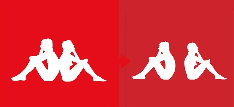 Kappa背靠背的男女分开